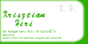 krisztian hiri business card